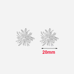 Zircon Flower Stud Earrings