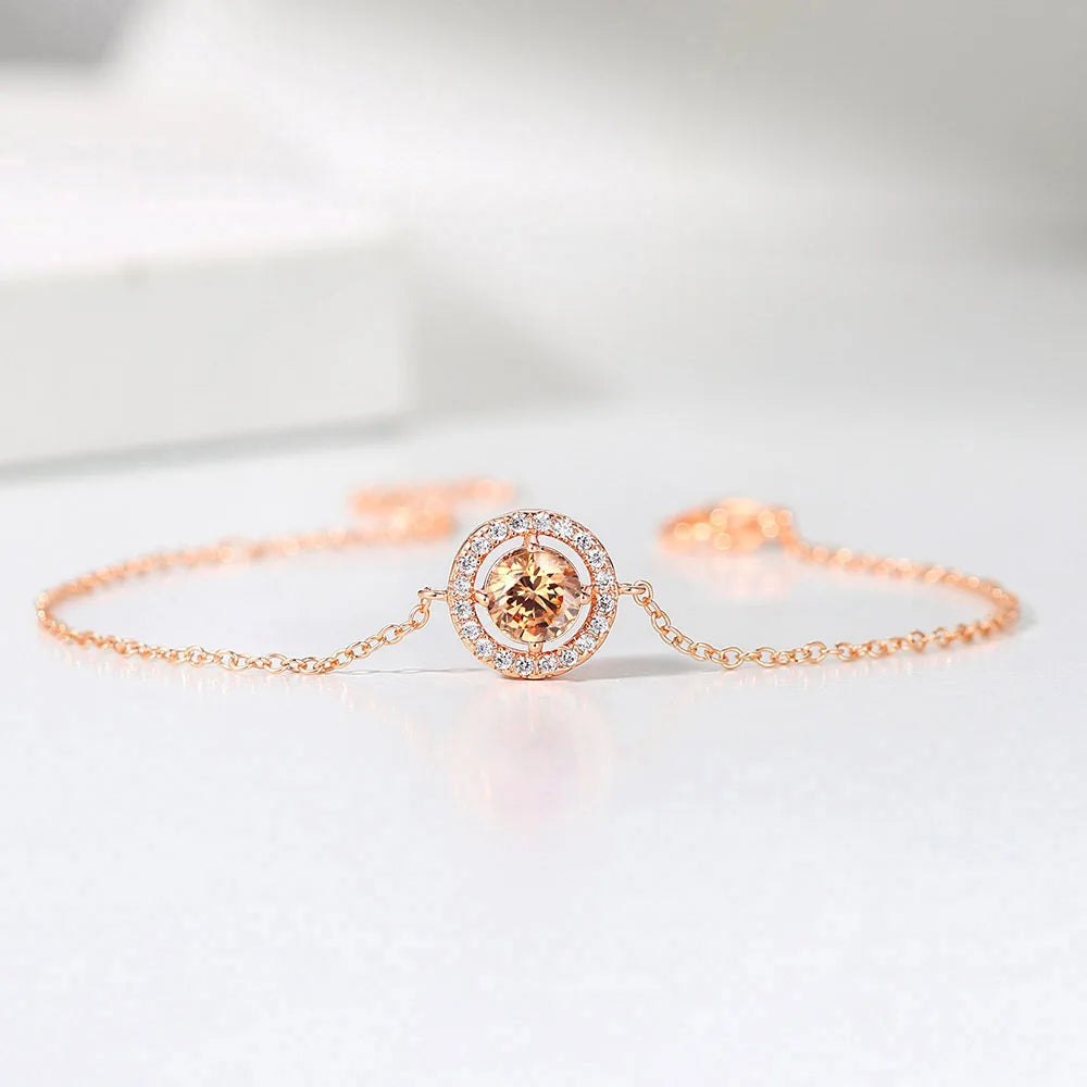 Round Zircon Link Bracelet