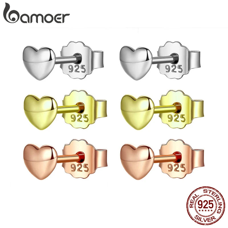 Petite Heart Silver Earrings