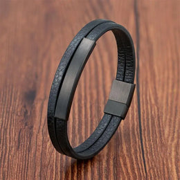 Black Braided Leather Bracelet