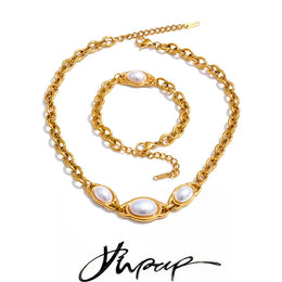 Golden Pearl Chain Set