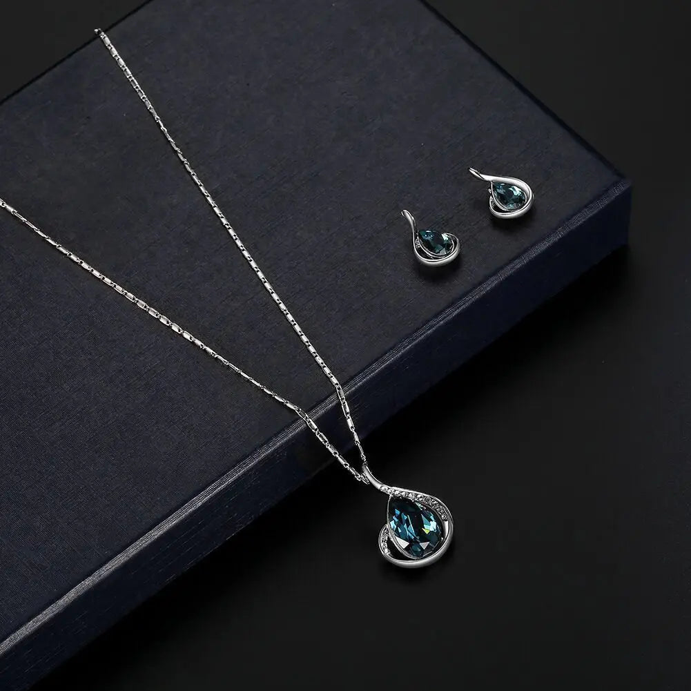 Blue Waterdrop Jewelry Set