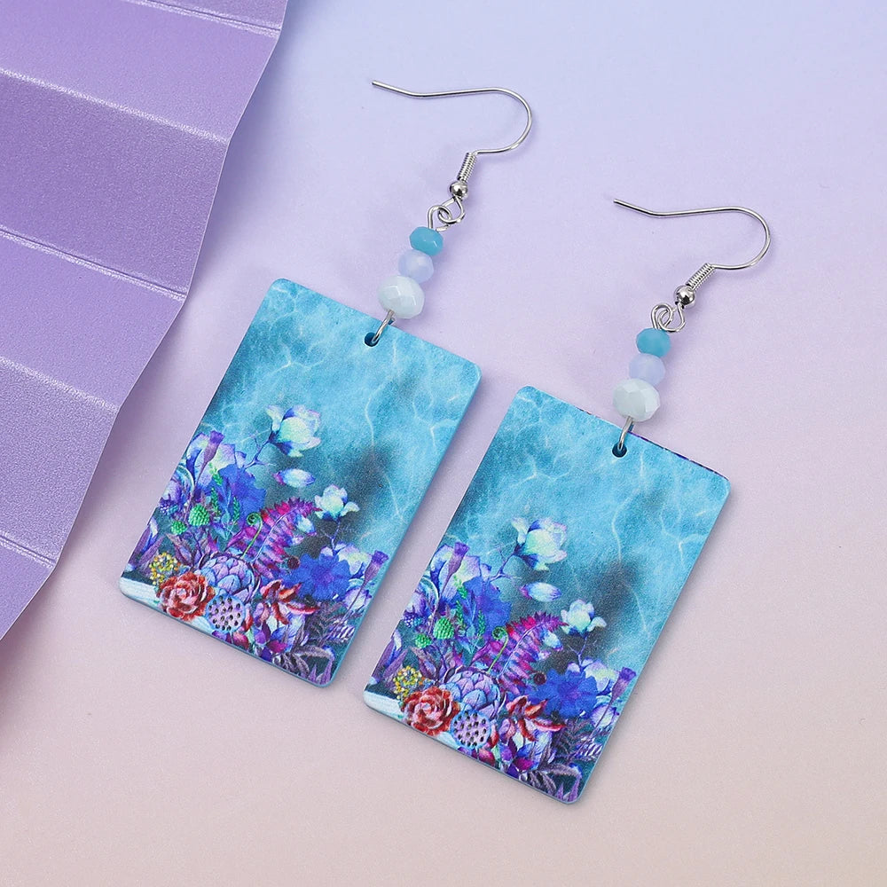 Black Acrylic Flower Earrings