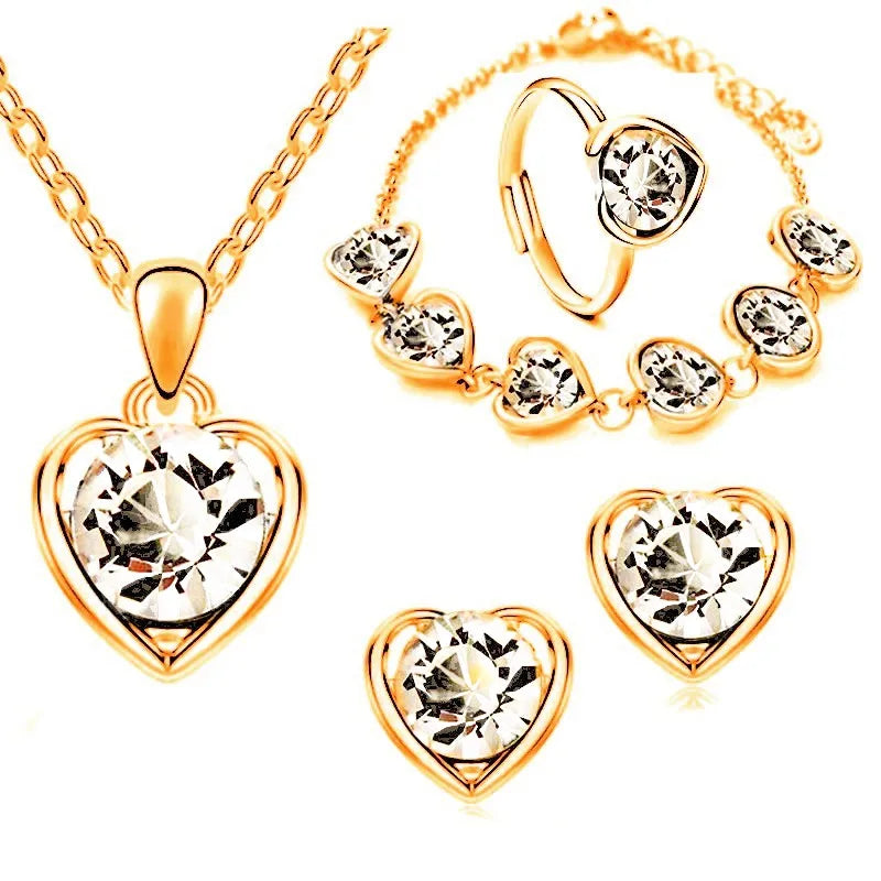 Blue Crystal Bridal Set