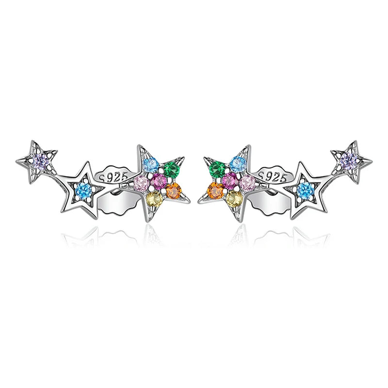 Stackable Star Silver Earrings