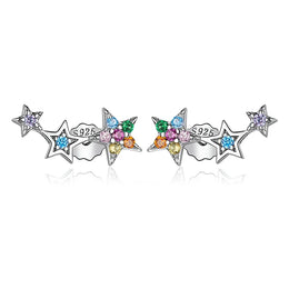 Stackable Star Silver Earrings