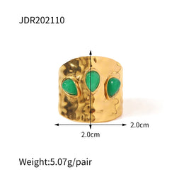 Natural Stone Steel Ring