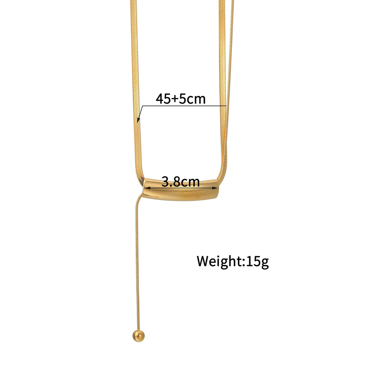 Curved Bar Pendant Necklace