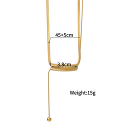 Curved Bar Pendant Necklace