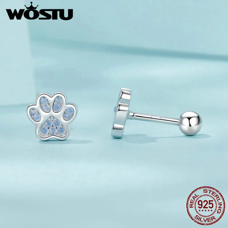 Pink Opal Paw Studs