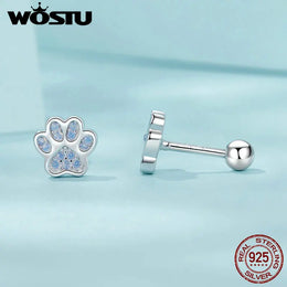 Pink Opal Paw Studs