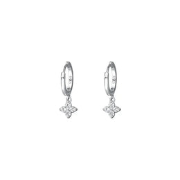 Floral Zircon Silver Studs