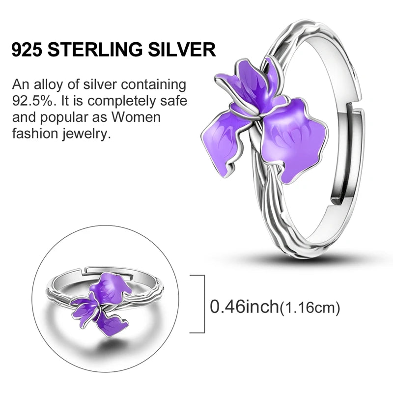Blue Zircon Moon Ring