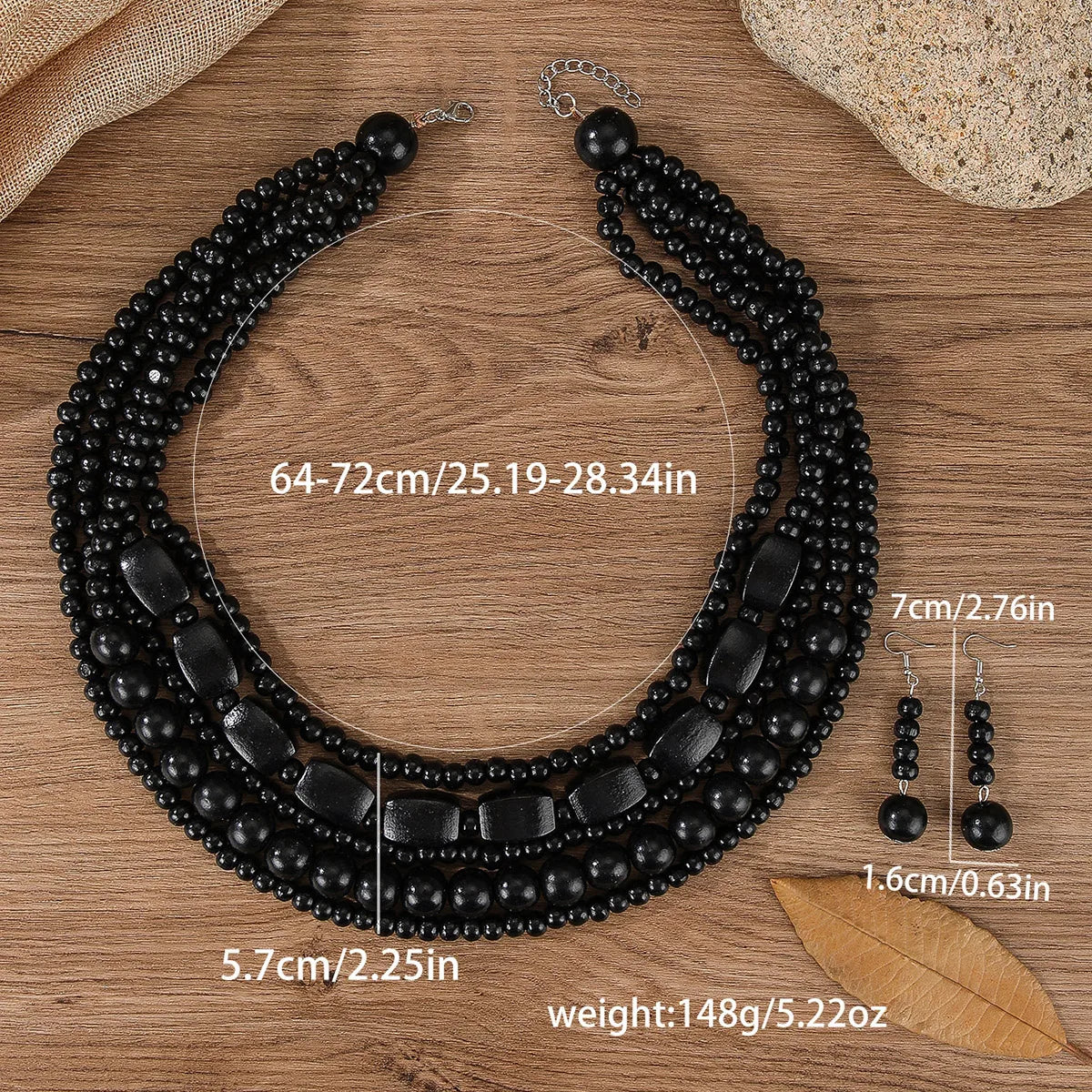 Bohemian Wooden Bead Set