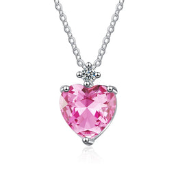 Pink Heart Zircon Necklace