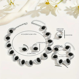 Geometric Black Jewelry Set