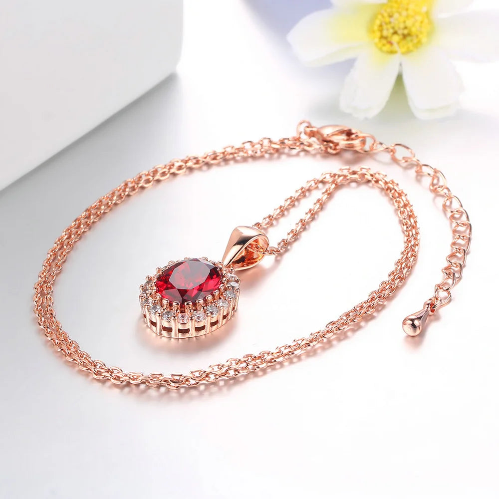 Rose Gold Crystal Necklace