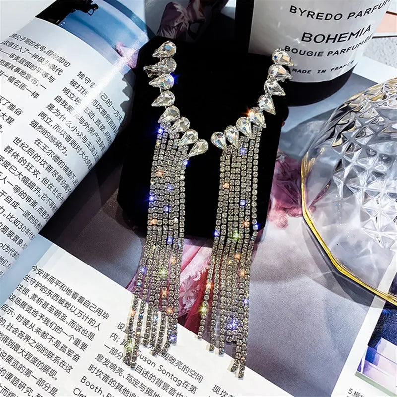Crystal Tassel Drop Earrings