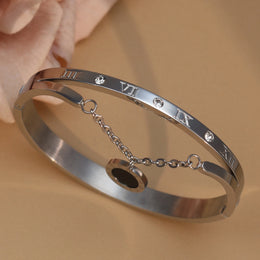 Roman Crystal Steel Bangle