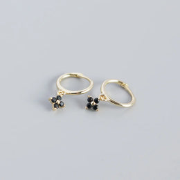 Floral Zircon Silver Studs