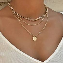 Moon World Map Necklace