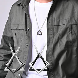 Interlocking Geometric Steel Necklace