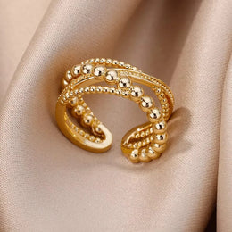 Geometric Zircon Open Ring