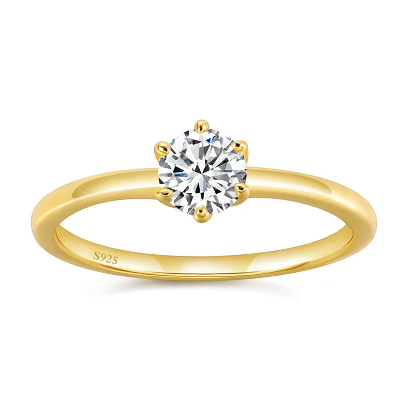 Moissanite Sterling Wedding Ring