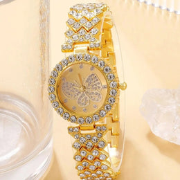 Butterfly Rhinestone Watch Set