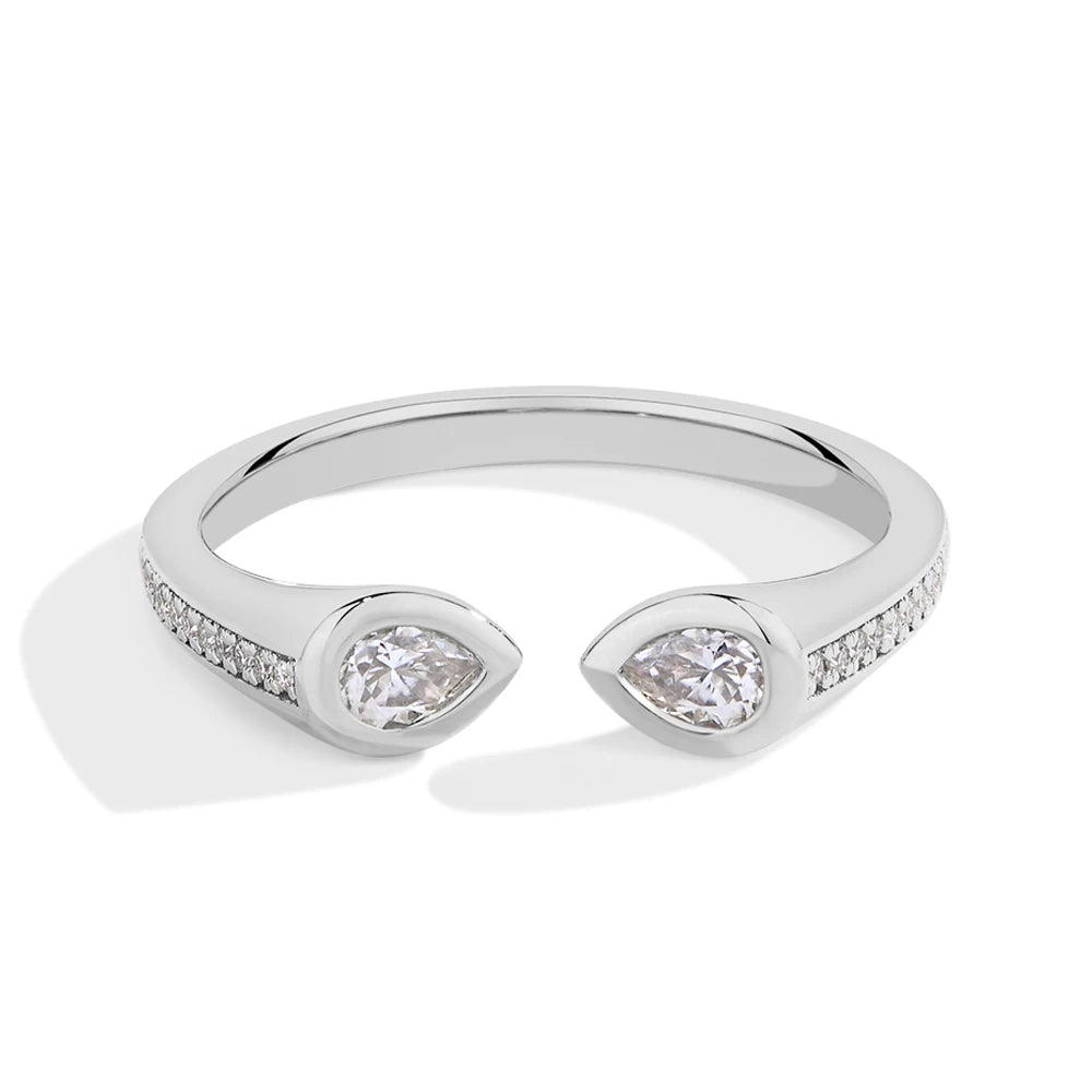Pear Moissanite Snake Ring