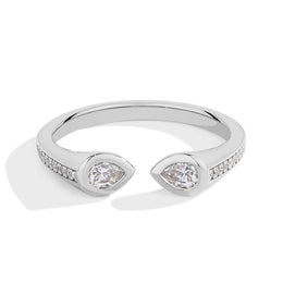 Pear Moissanite Snake Ring