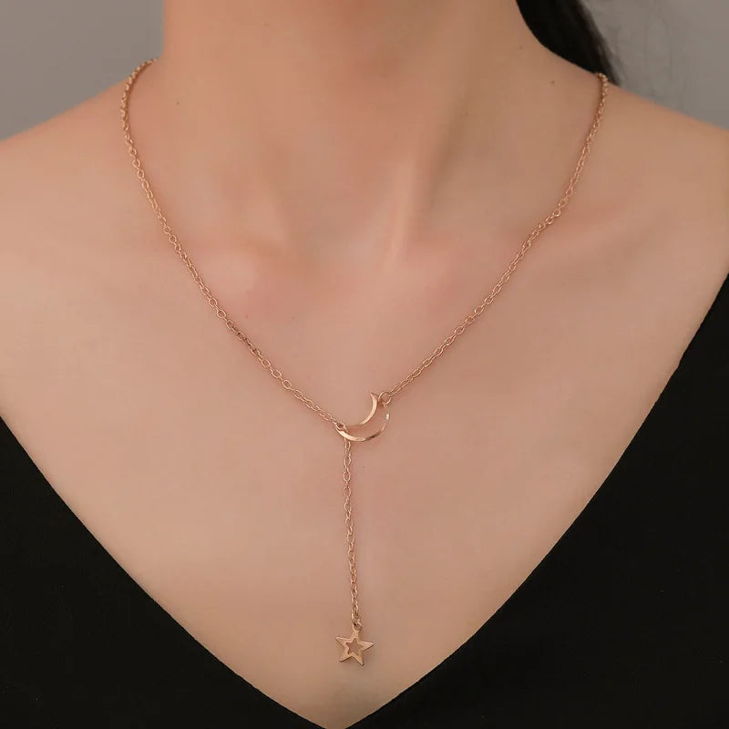 Moon Star Charm Necklace