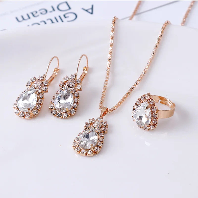 Blue Crystal Bridal Set