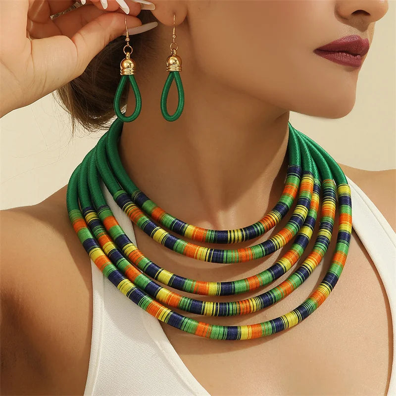 African Woven Choker Set