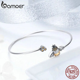Sterling Silver Bee Bangle
