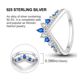 Blue Zircon Moon Ring