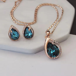 Blue Waterdrop Jewelry Set