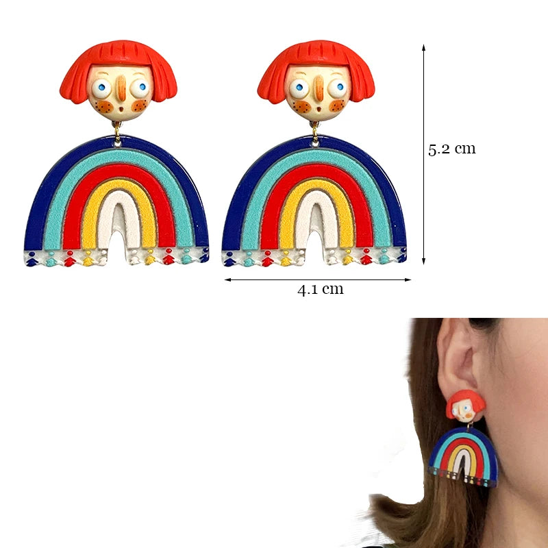 Colorful Resin Dangle Earrings