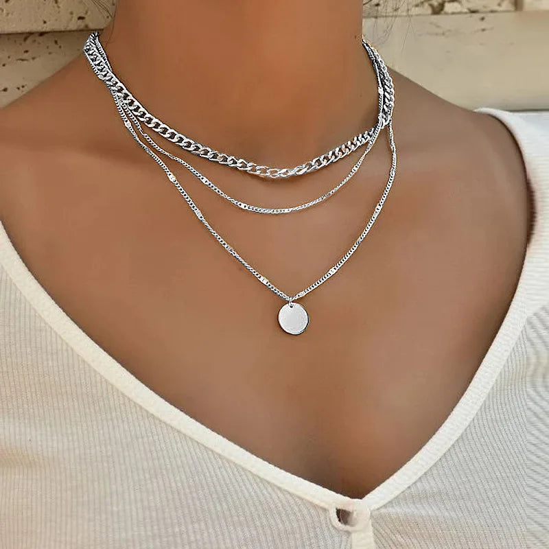 Moon World Map Necklace