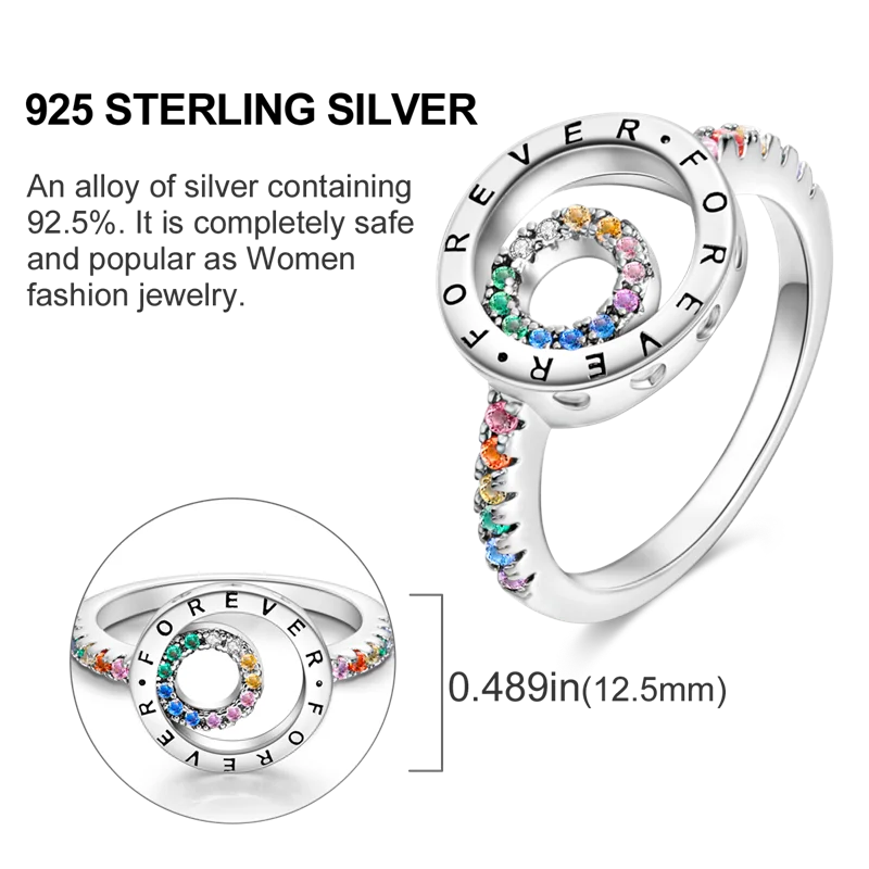 Blue Zircon Moon Ring