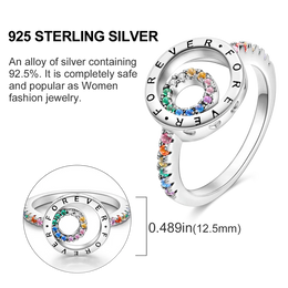 Blue Zircon Moon Ring