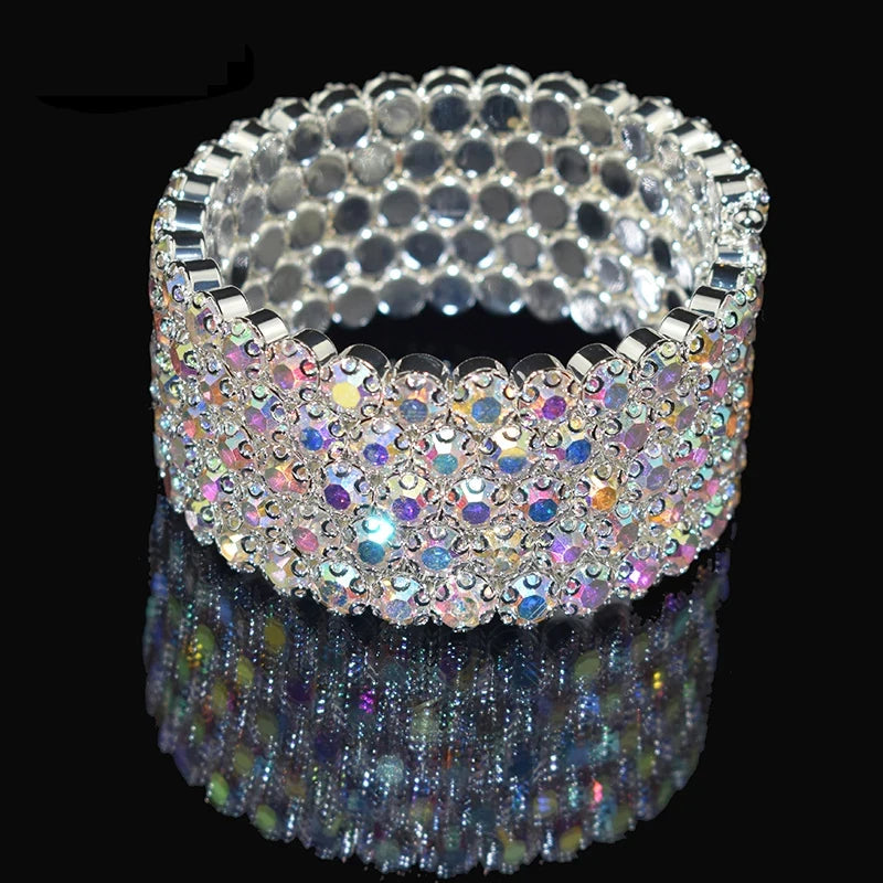 Crystal Bridal Layered Bangles