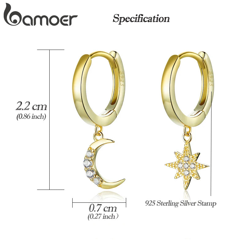 Moon Star Dangle Earrings