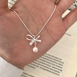 Sterling Pearl Chain Necklace