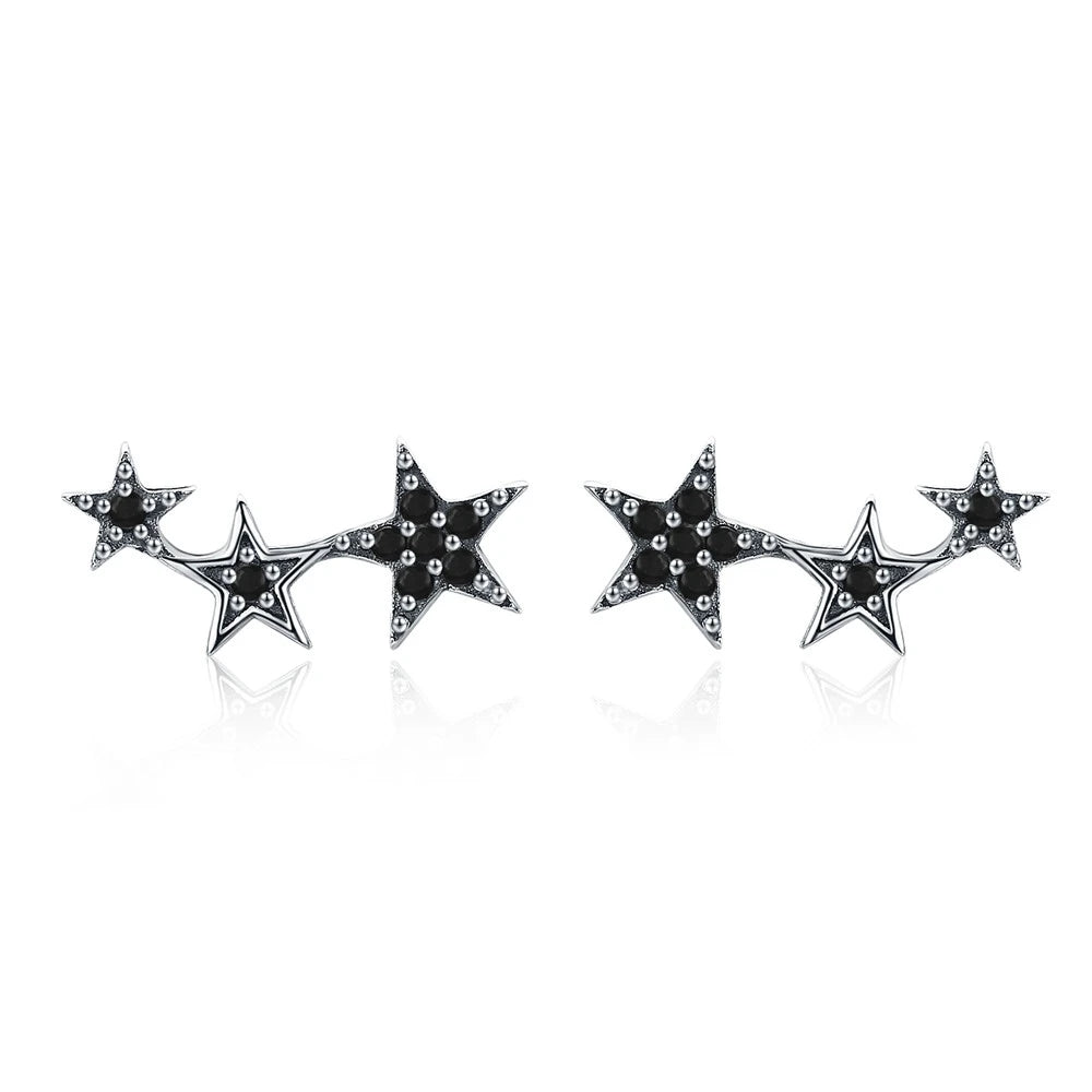 Stackable Star Silver Earrings