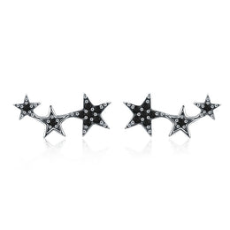 Stackable Star Silver Earrings