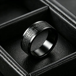 Christian Cross Engraved Ring