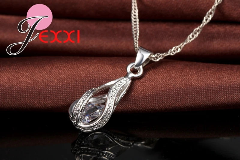 Sterling Waterdrop Zircon Set
