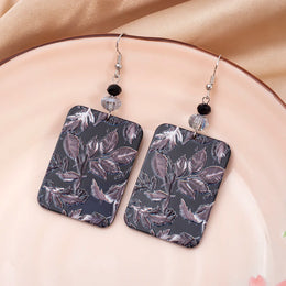 Black Acrylic Flower Earrings