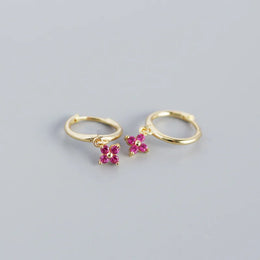 Floral Zircon Silver Studs